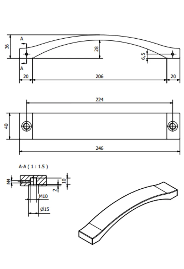 MANILLON 1645 PLATA ANTIGUA 224mm (MT16450FAMPL224) Odoo Med.webp