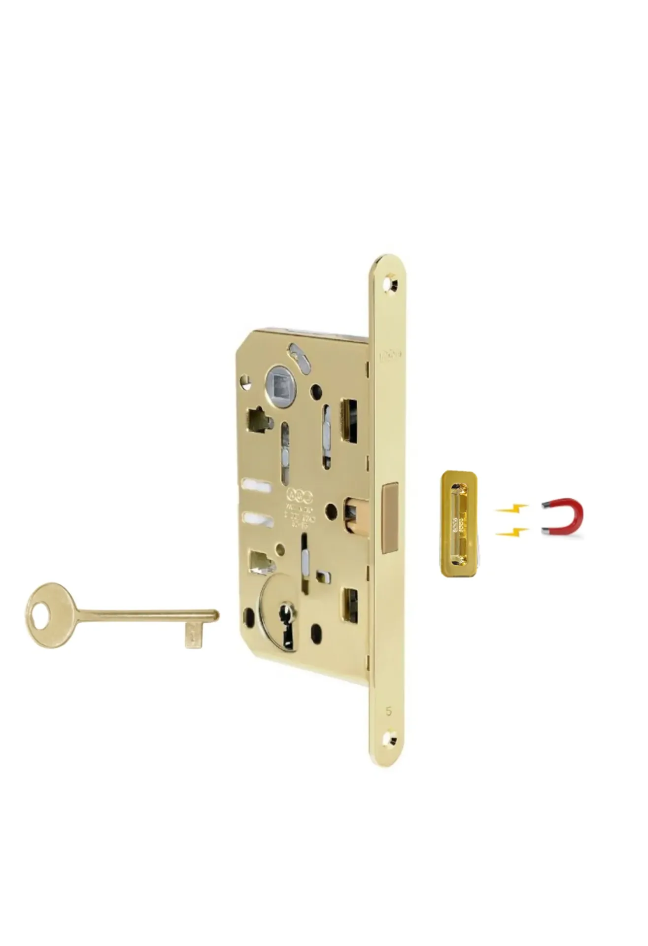 CERRADURA L1-L3 POL LLAVE/PASO AGB (ITALIA) BRONCEADA 50 CON CONTRAFRONTAL