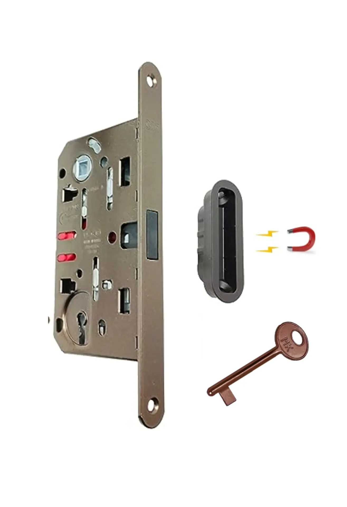 [CEL1POLAGBBE050] CERRADURA L1-L3 POL LLAVE/PASO AGB (ITALIA) BRONCE ANTIGUO REDONDA 50 CON CONTRA