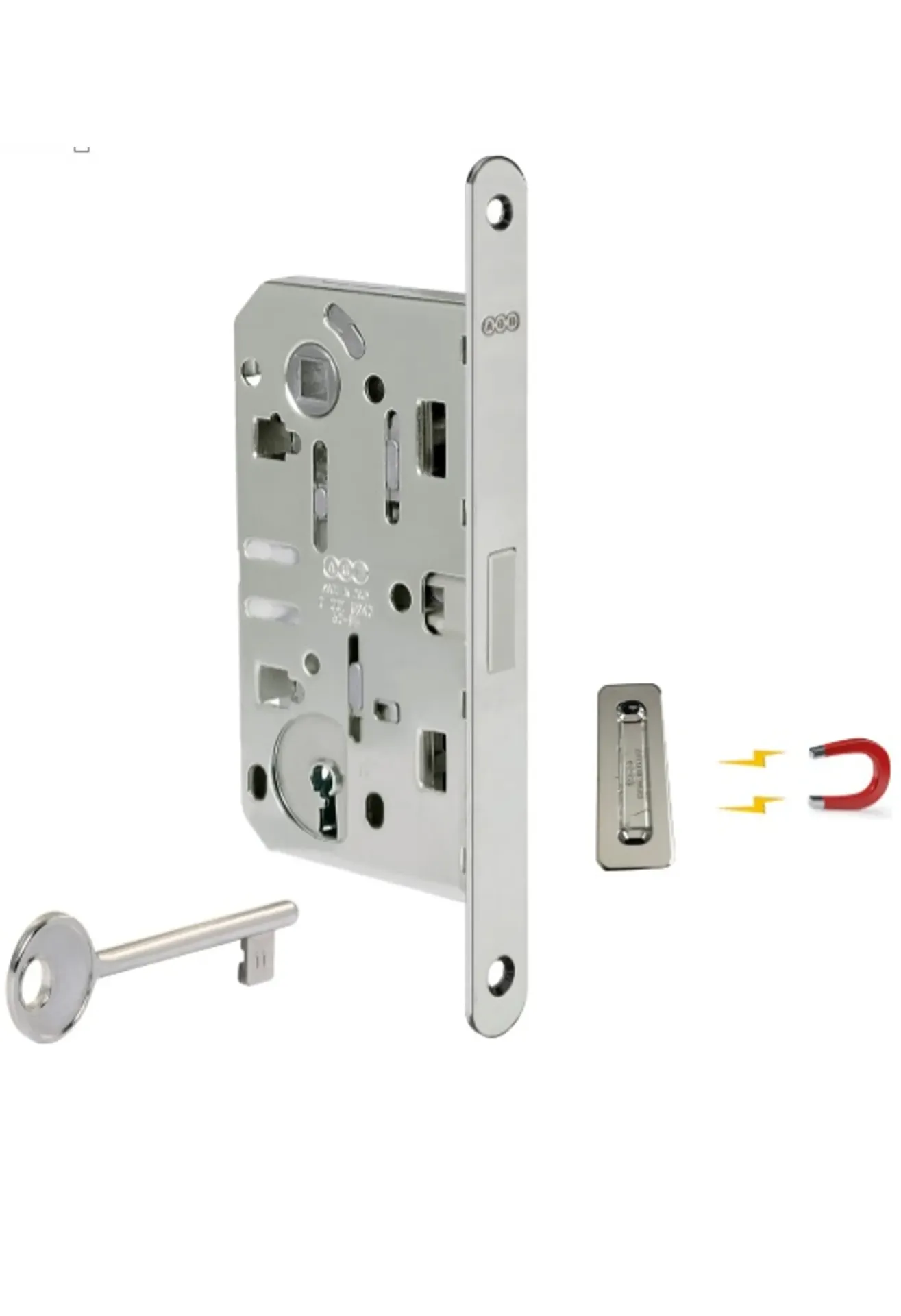 [CEL1POLAGBNQ050] CERRADURA L1-L3 POL LLAVE/PASO AGB (ITALIA) NÍQUEL 50 CON CONTRAFRONTAL