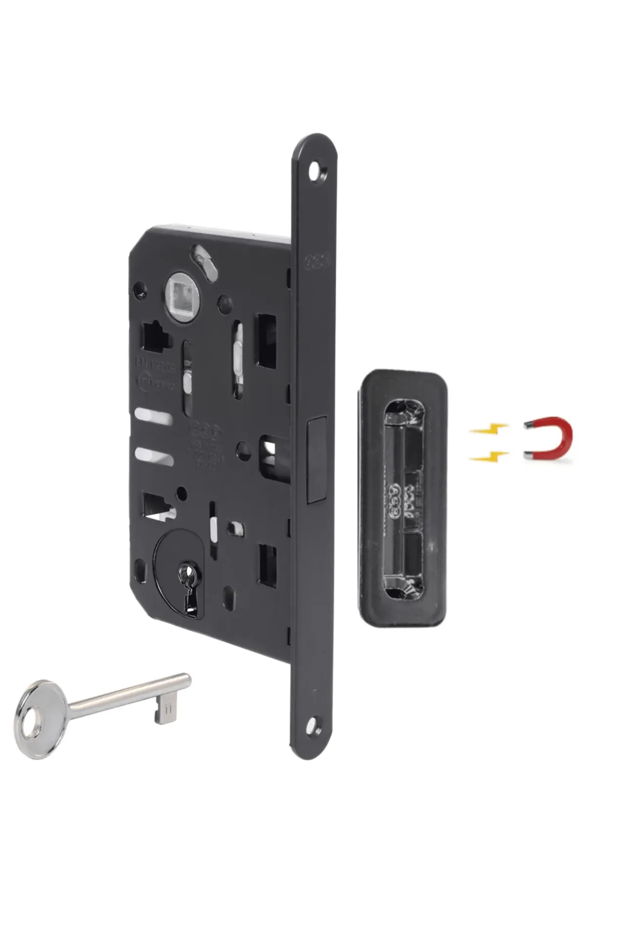 [CEL1POLAGBNE050] CERRADURA L1-L3 POLARIS LLAVE/PASO AGB (ITALIA) BLACK M.50 CON CONTRAFRONTAL