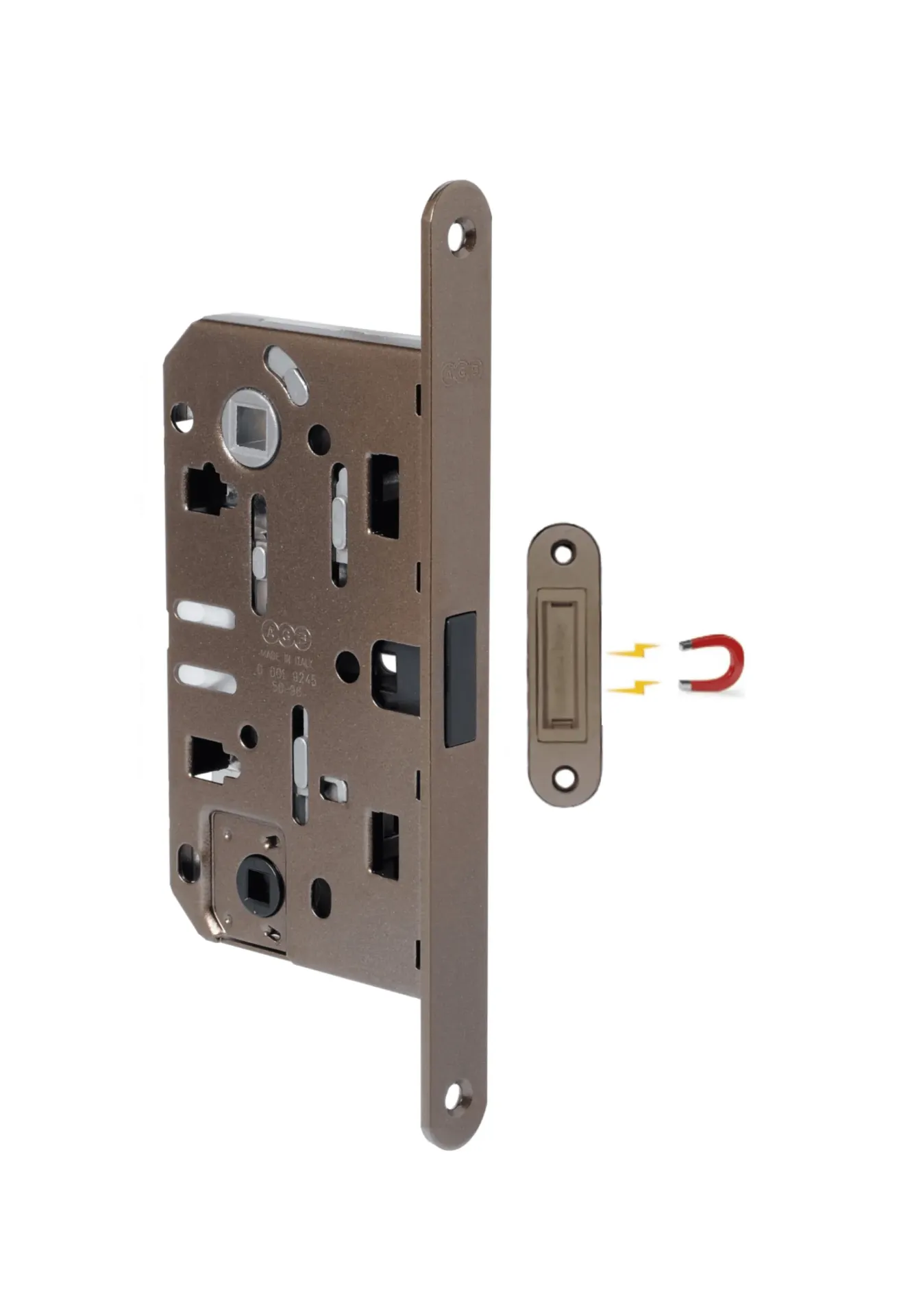 [CEL2POLAGBBE050] CERRADURA L2 POLARIS BAÑO AGB (ITALIA) BRONCE ANTIGUO REDONDA 50 CON CONTRAFRON