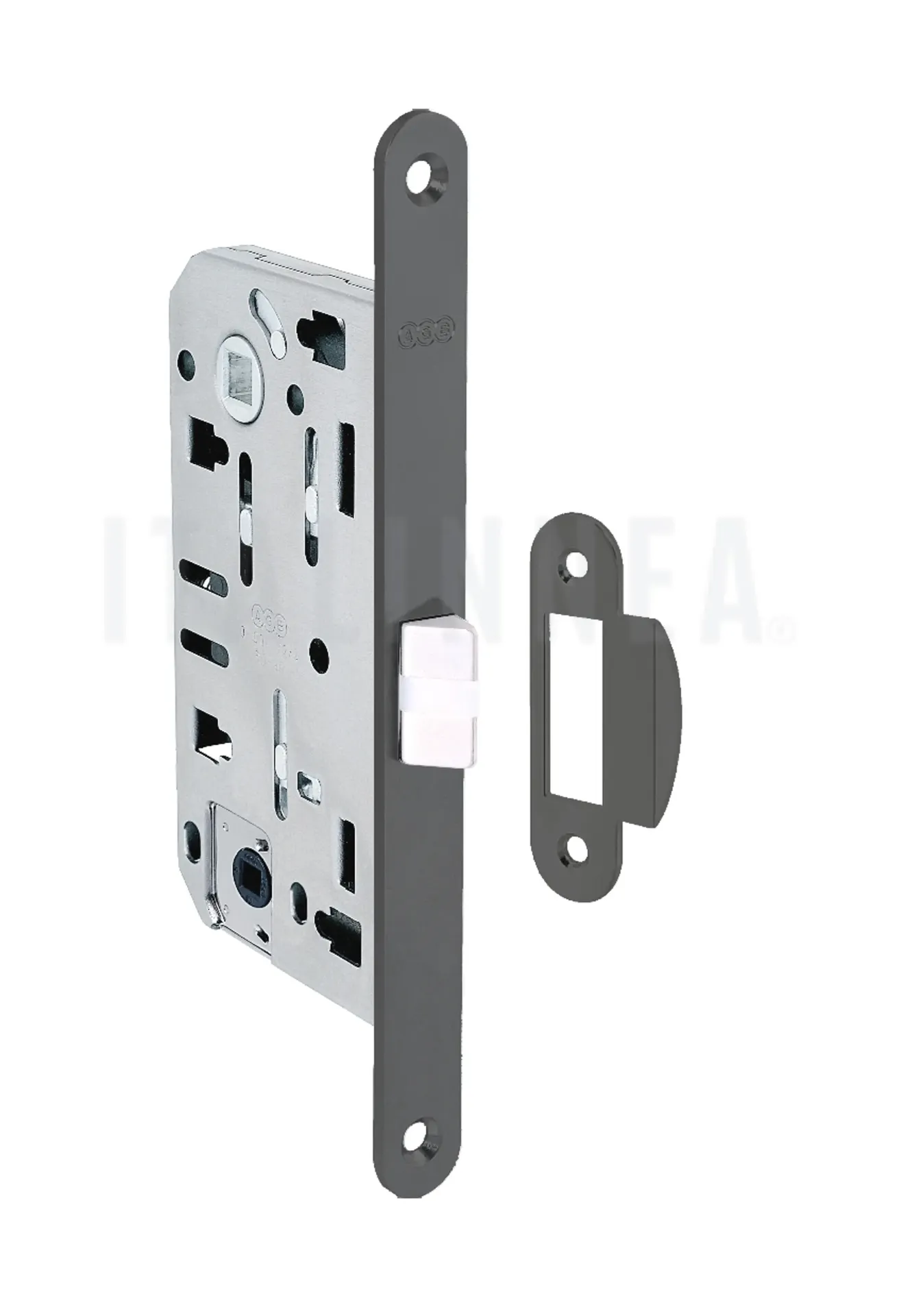 [CEL2EVOAGBGR050] CERRADURA L2 EVO BAÑO AGB (ITALIA) GRAFITO CON CONTRAFRONTAL