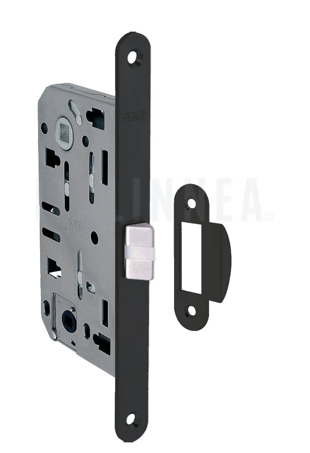 [CEL2EVOAGBNE050] CERRADURA L2 EVO BAÑO AGB (ITALIA) BLACK 50 CON CONTRAFRONTAL