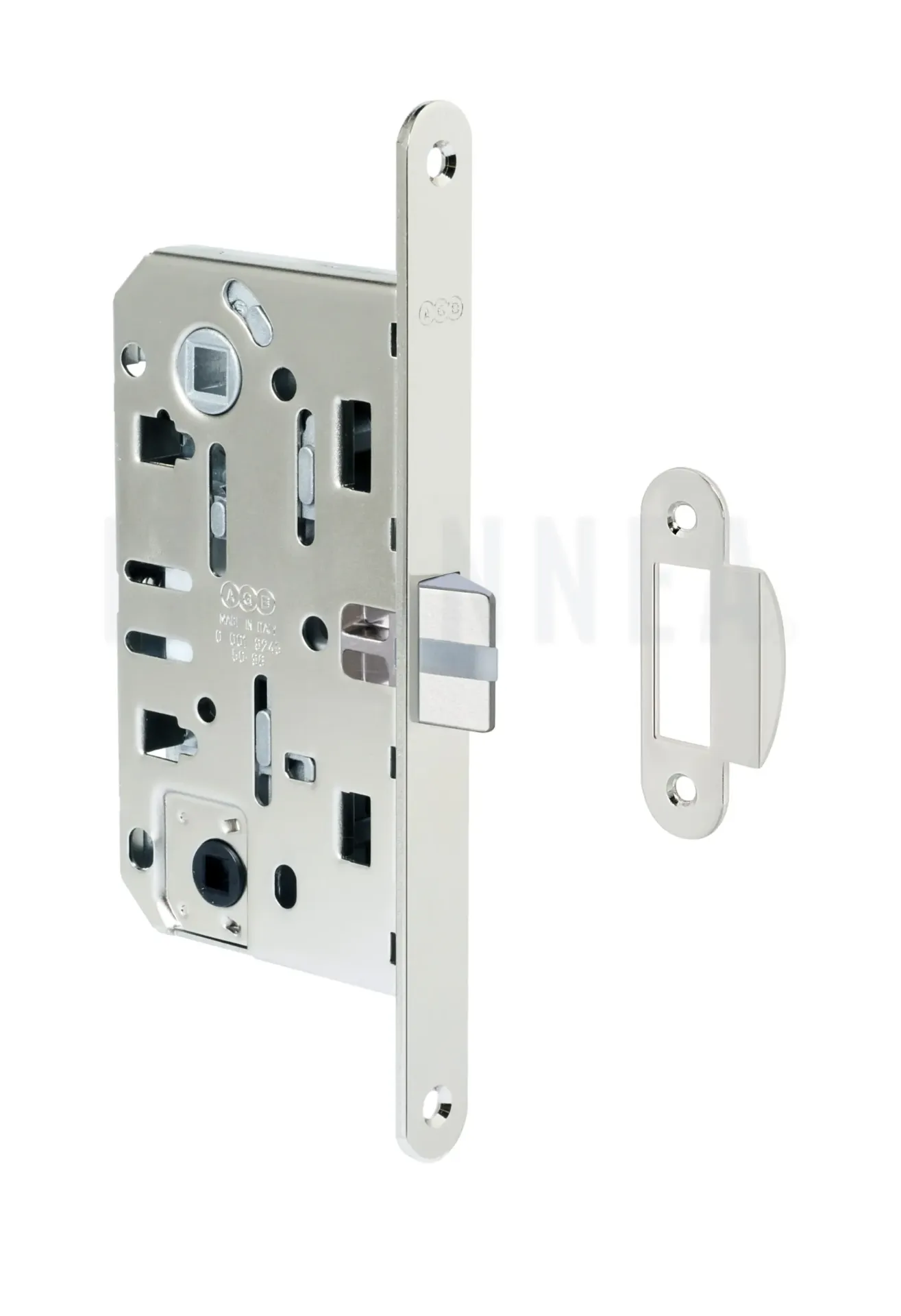 [CEL2EVOAGBNQ050] CERRADURA L2 EVO BAÑO AGB (ITALIA) NÍQUEL 50 CON CONTRAFRONTAL