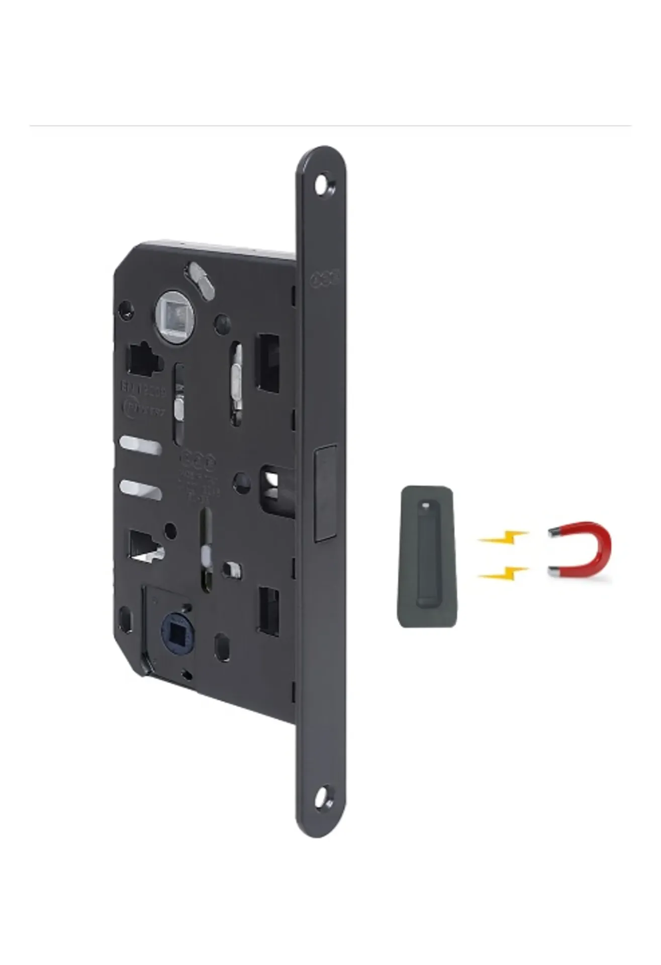 CERRADURA L2 POLARIS BAÑO AGB (ITALIA) BLACK MATT 50 CON CONTRAFRONTAL