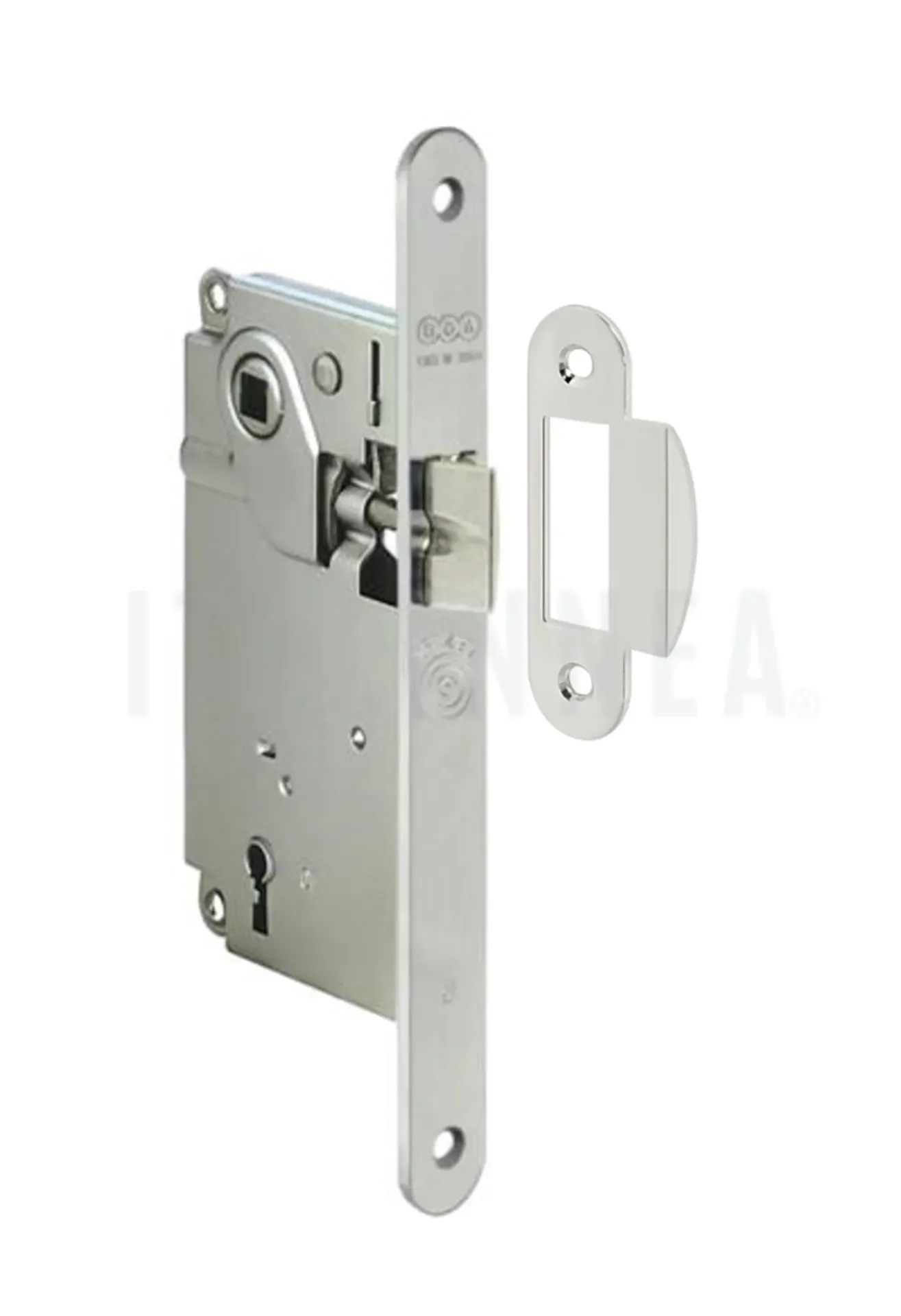 CERRADURA L3 PASO AGB (ITALIA) NÍQUEL (F60) CON CONTRAFRONTAL