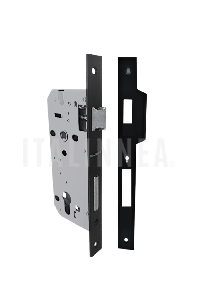 [CEL4000ITLNE45C] CERRADURA 45 SEGURIDAD ITALINNEA NEGRO CUADRADA CON CONTRAFRONTAL