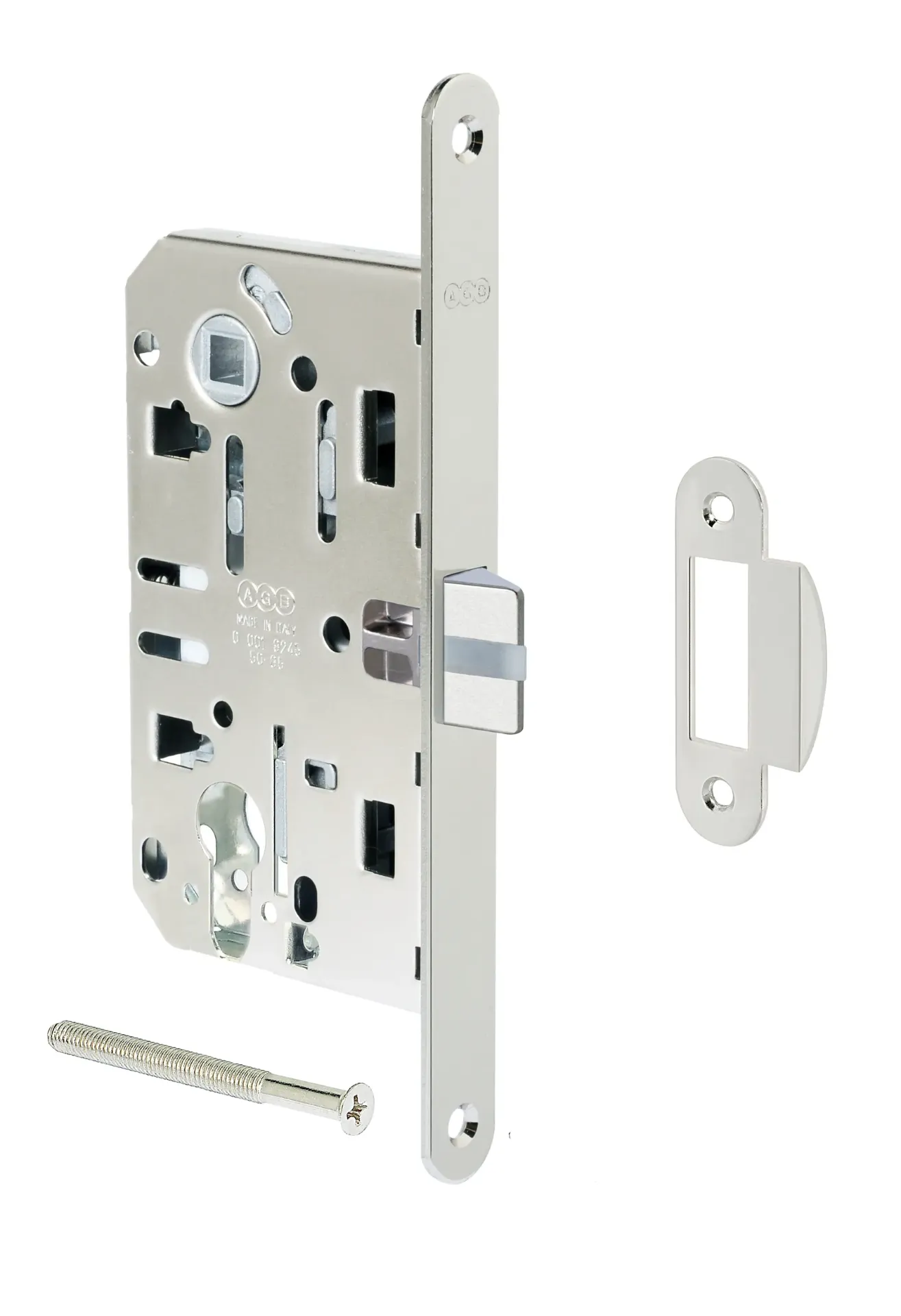 CERRADURA L4 EVO SEGURIDAD AGB (ITALIA) NÍQUEL 50 CON CONTRAFRONTAL