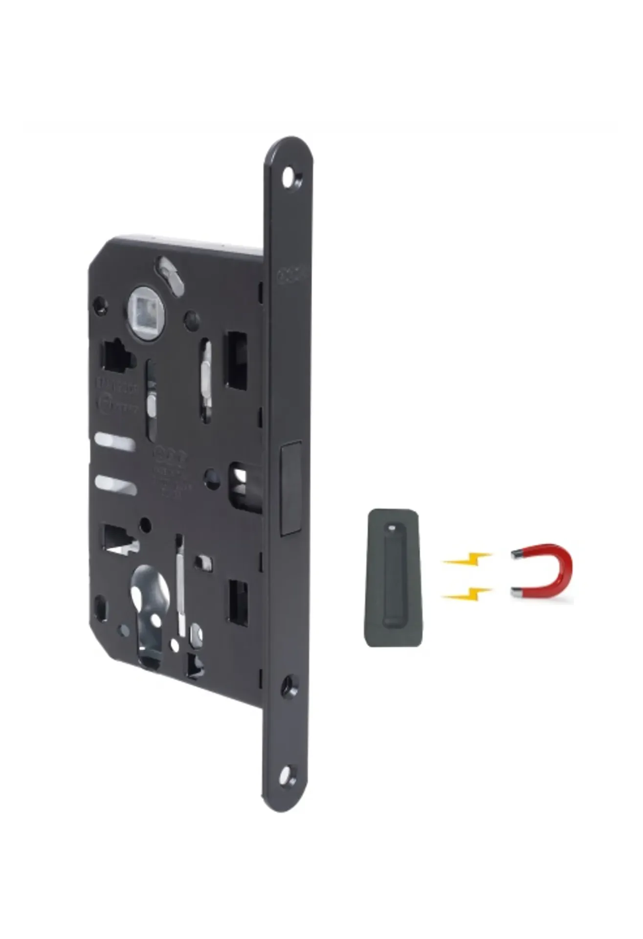 CERRADURA L4 POLARIS SEGURIDAD AGB (ITALIA) BLACK MATT 50 CON CONTRAFRONTAL