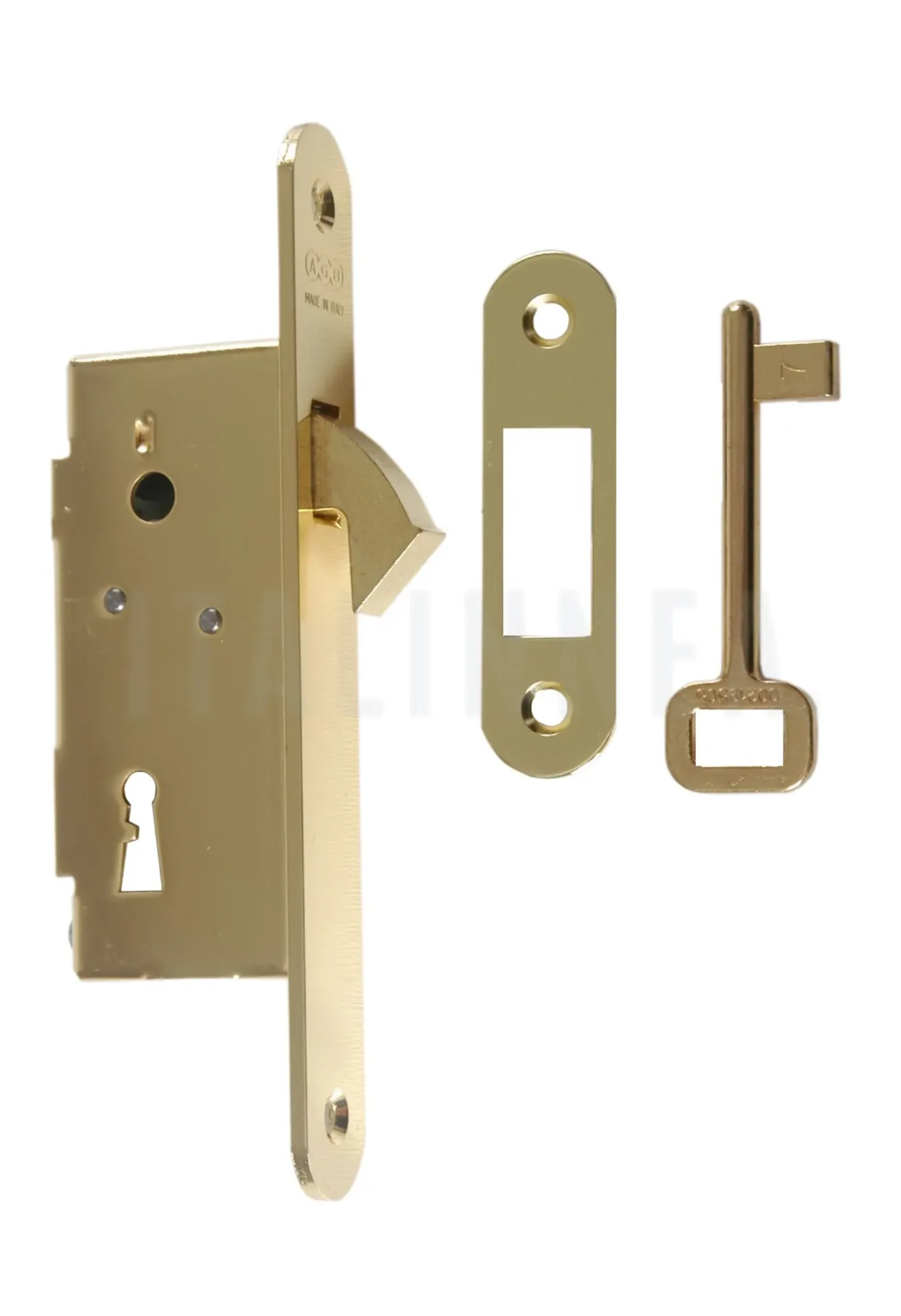 CERRADURA CORREDERA L5 LLAVE NORM AGB (ITALIA) BRONCEADA 30 CON CONTRAFRONTAL
