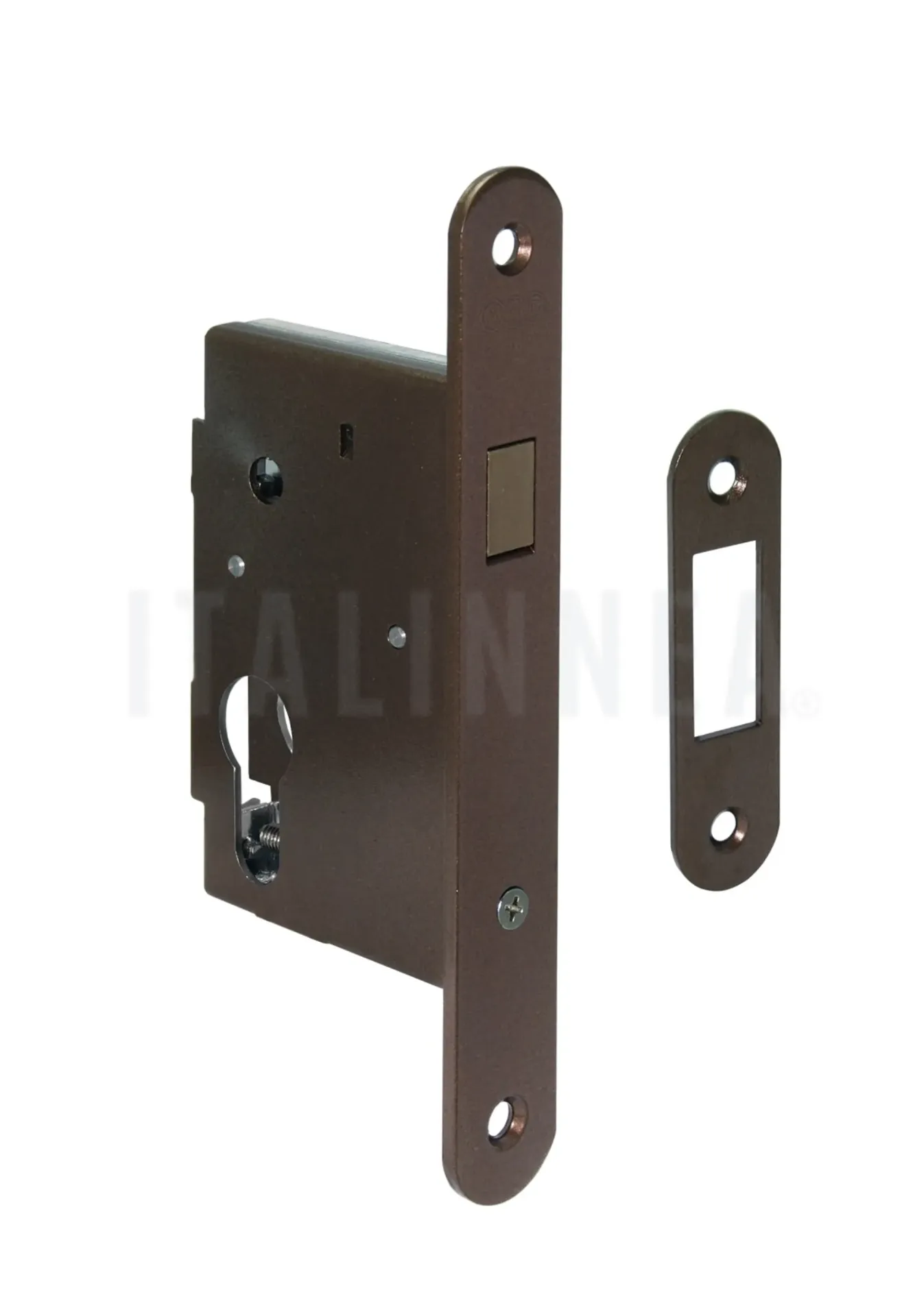 CERRADURA CORREDERA L7 CILIND AGB (ITALIA) BRONCE ANTIGUO REDONDA CON CONTRAFRON