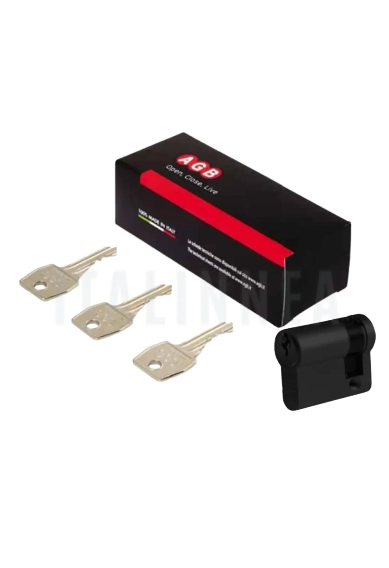[CIMED40AGBNE40C] MEDIO CILINDRO AGB (ITALIA) BLACK MATT 40 mm